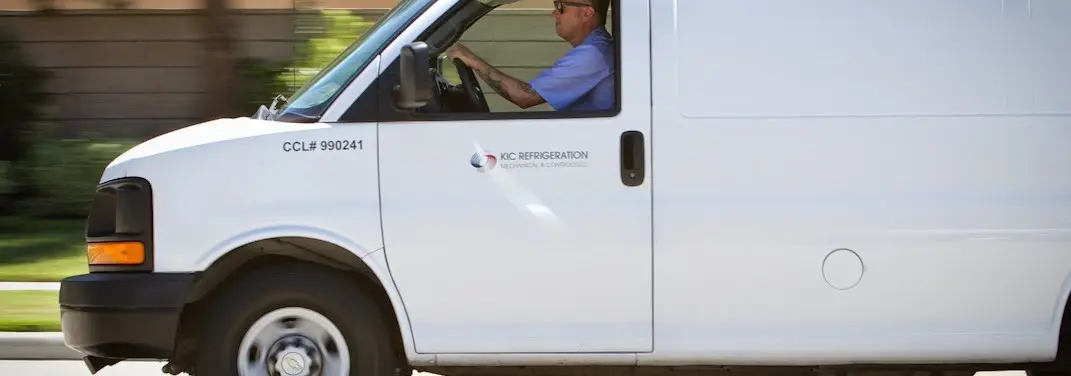 KIC Refrigeration service vehicle serving Bentonville area